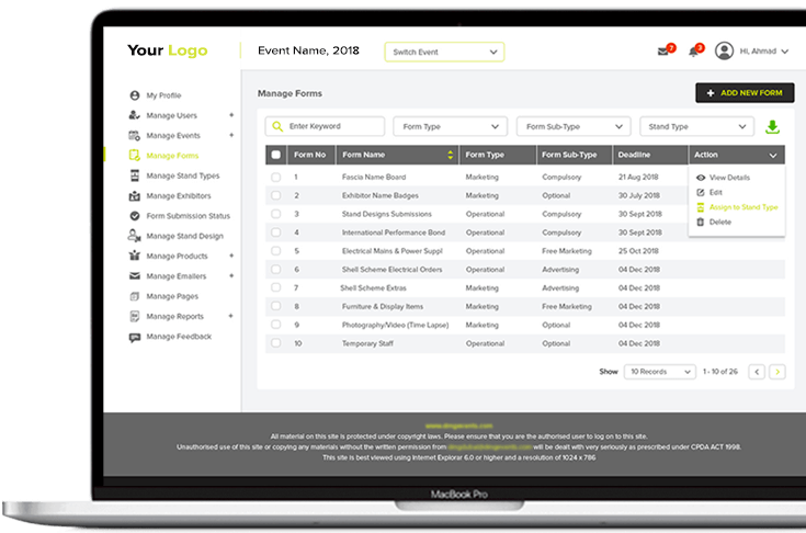 DMG Events Manage Forms-Online-Exhibitor-Manual-Tradeshow-Xporience-Dubai-UAE